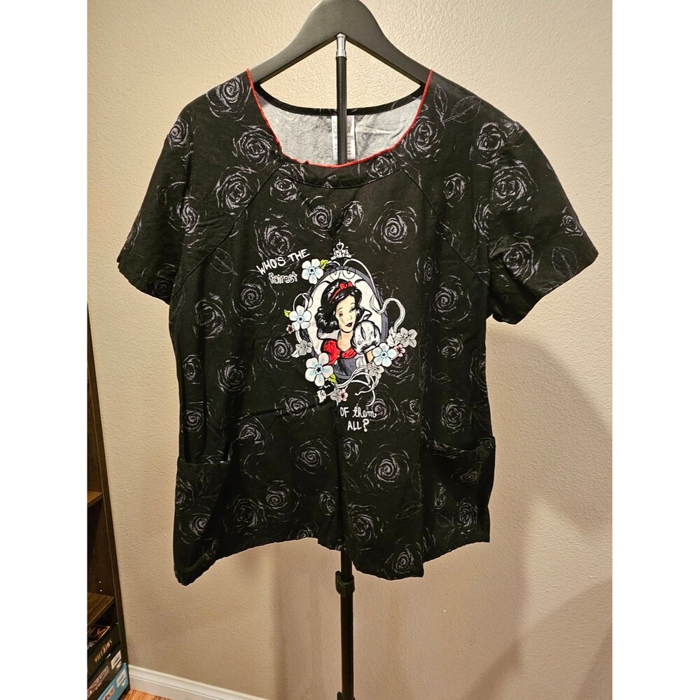 Black Snow White Scrub Top